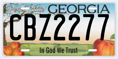 GA license plate CBZ2277