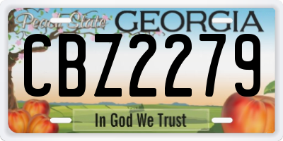 GA license plate CBZ2279
