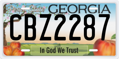 GA license plate CBZ2287