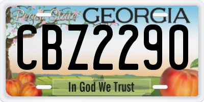 GA license plate CBZ2290