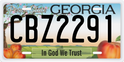 GA license plate CBZ2291