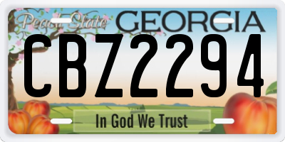 GA license plate CBZ2294