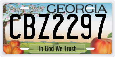 GA license plate CBZ2297