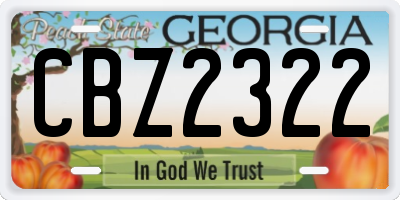 GA license plate CBZ2322