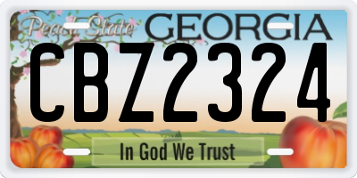 GA license plate CBZ2324