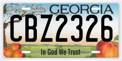 GA license plate CBZ2326