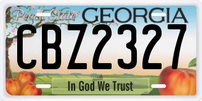 GA license plate CBZ2327