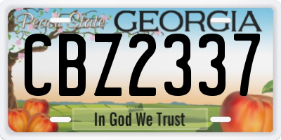 GA license plate CBZ2337