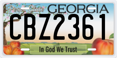 GA license plate CBZ2361