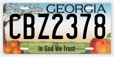 GA license plate CBZ2378