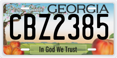 GA license plate CBZ2385