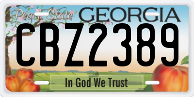GA license plate CBZ2389