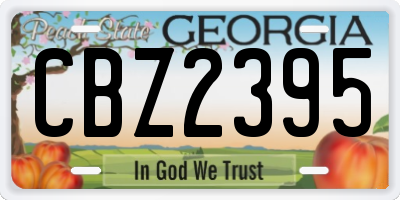 GA license plate CBZ2395