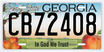 GA license plate CBZ2408