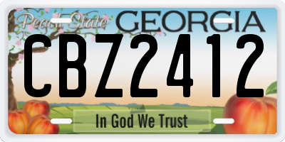 GA license plate CBZ2412
