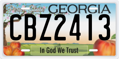 GA license plate CBZ2413