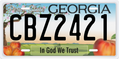 GA license plate CBZ2421