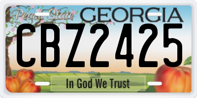 GA license plate CBZ2425