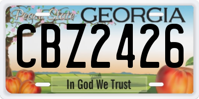 GA license plate CBZ2426