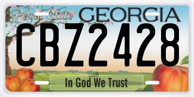 GA license plate CBZ2428