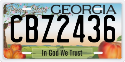 GA license plate CBZ2436