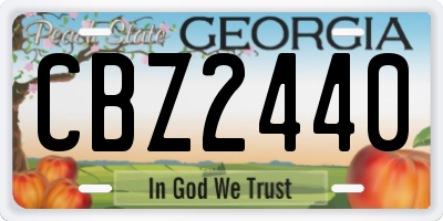 GA license plate CBZ2440