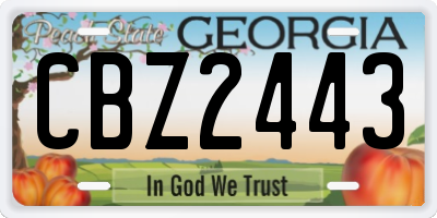 GA license plate CBZ2443