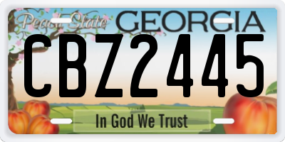 GA license plate CBZ2445