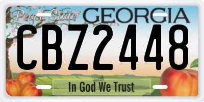 GA license plate CBZ2448