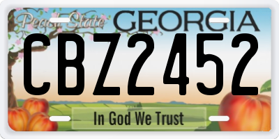 GA license plate CBZ2452