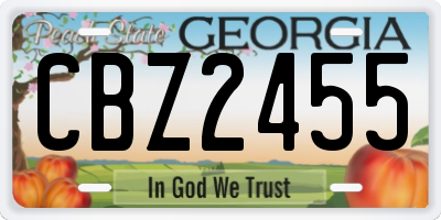 GA license plate CBZ2455
