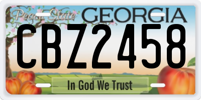 GA license plate CBZ2458