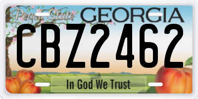 GA license plate CBZ2462