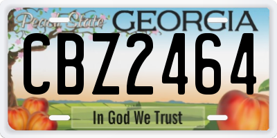 GA license plate CBZ2464