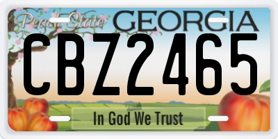 GA license plate CBZ2465