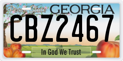 GA license plate CBZ2467