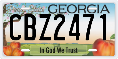 GA license plate CBZ2471