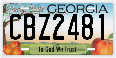 GA license plate CBZ2481