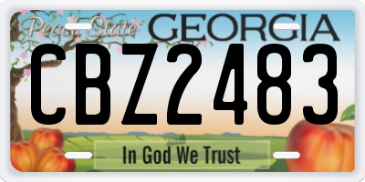 GA license plate CBZ2483