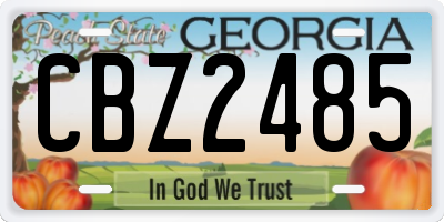 GA license plate CBZ2485