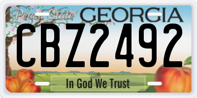 GA license plate CBZ2492