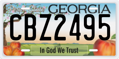 GA license plate CBZ2495