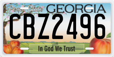 GA license plate CBZ2496