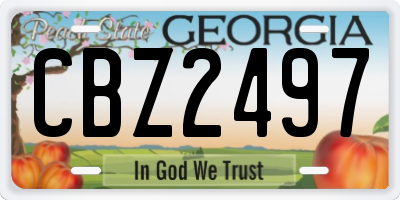 GA license plate CBZ2497