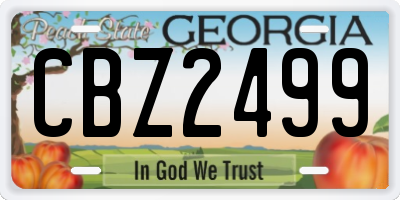 GA license plate CBZ2499