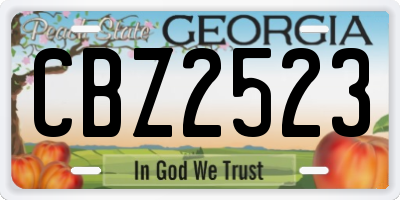 GA license plate CBZ2523