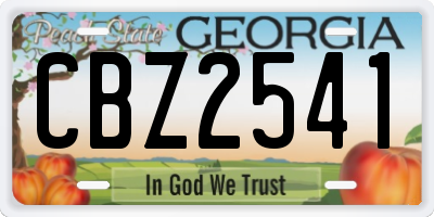 GA license plate CBZ2541