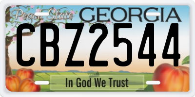 GA license plate CBZ2544