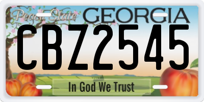 GA license plate CBZ2545