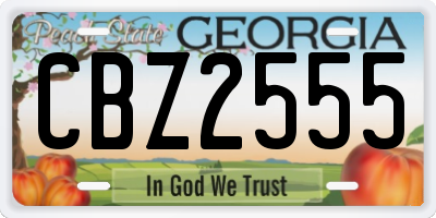 GA license plate CBZ2555